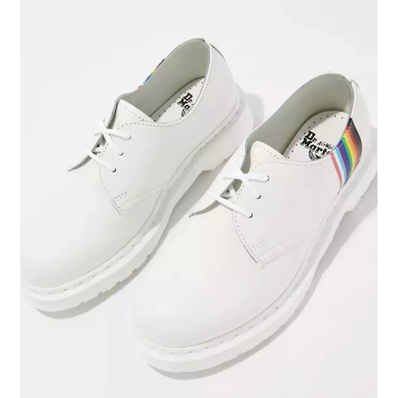 Dr. Martens For Pride Oxford Shoes - White Smooth Leather - Size 9 - Picture 5 of 12